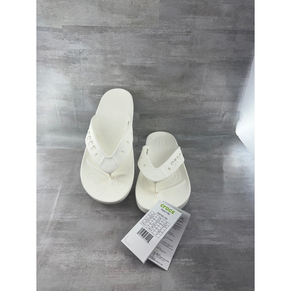 Crocs Baya II Flip White Sandals Men 7 Women 9 208192-100 New